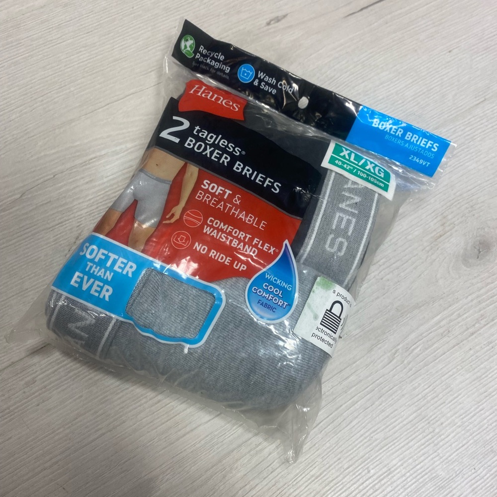 Hanes Gray and Black Boxer Briefs